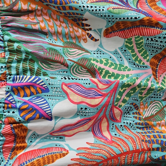 Vince Camuto Off The Shoulder 3/4 Bubble Sleeve Shift Dress:Aqua Tropical:Size-6 - Picture 3 of 8